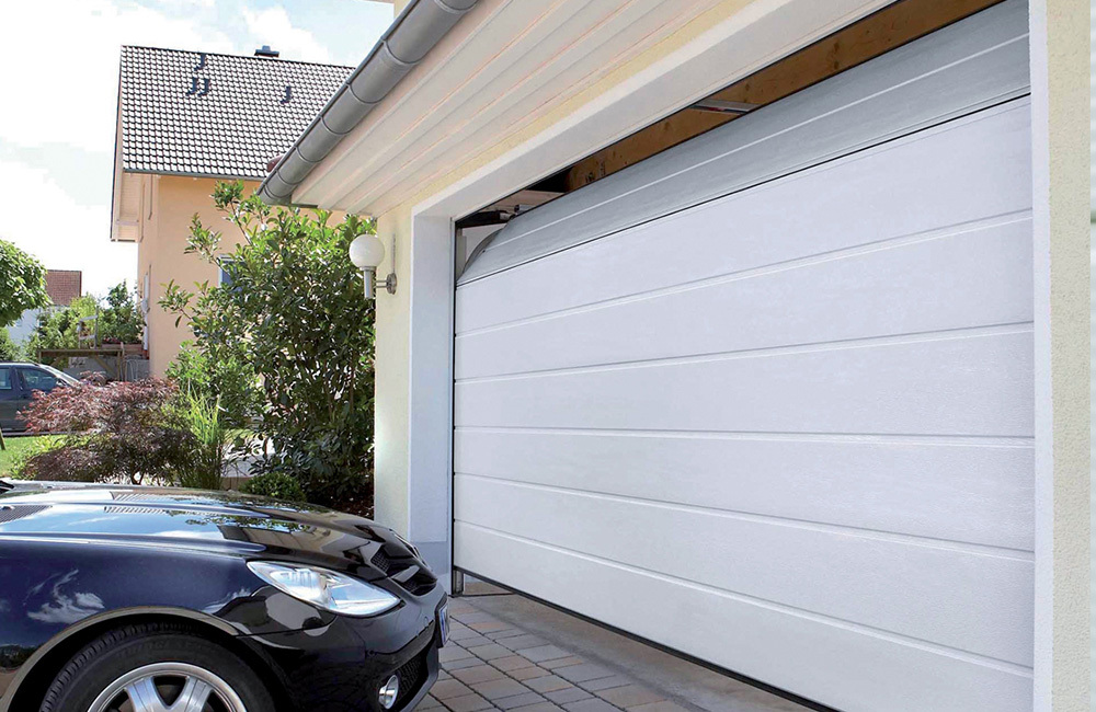 Custom garage door with window panel